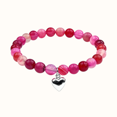 "Heart Healing" – Pink Agate Bracelet